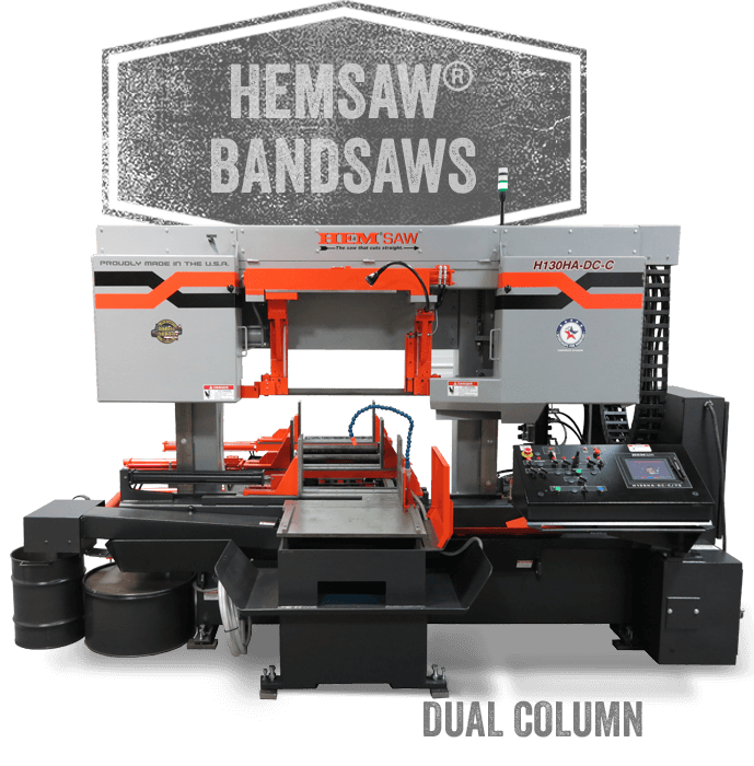 Gulf States Saw & Machine Co. offers the HEM Saw H130HA-DC-C dual column automatic bandsaw