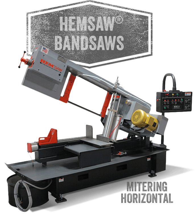 Gulf States Saw & Machine Co. offers the HEM Saw Cyclone M horizontal mitering semi-auto bandsaw