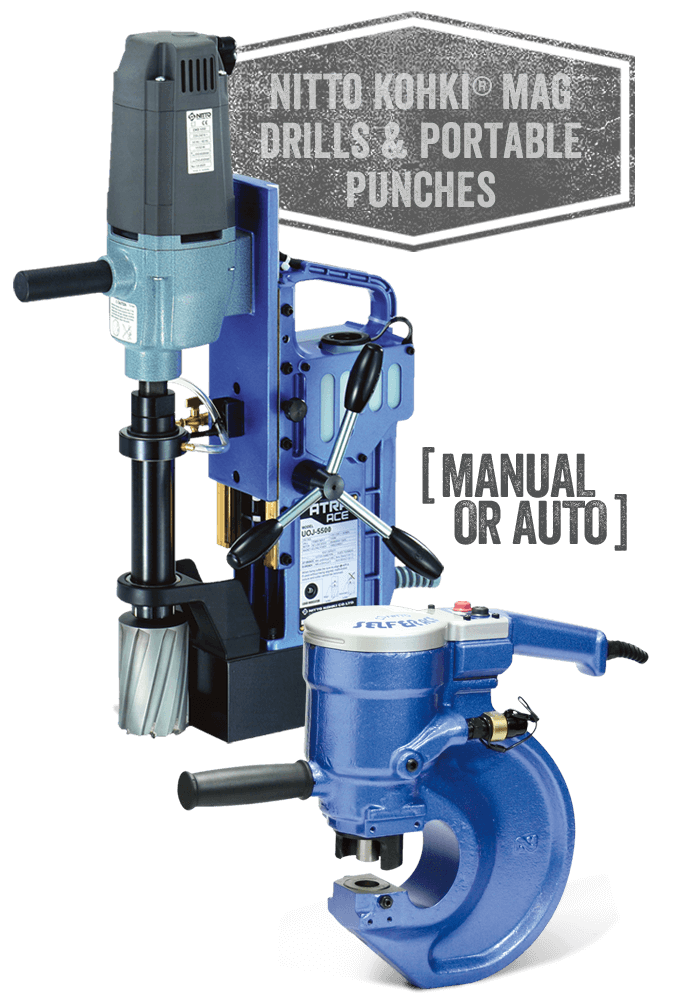 nitto-mag-drill-and-punch Nitto Kohki Electric Magnetic Drills and Nitto Kohki Electric Punches