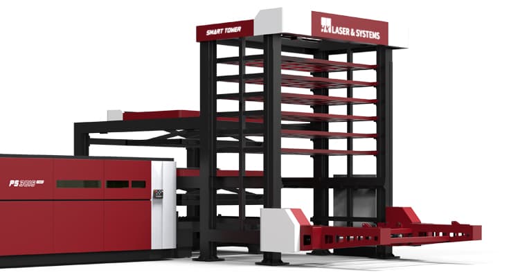 hk-smart-tower-auto-loading-system Gulf States Saw & Machine Co. offers the HK Auto-Loading & Unloading Smart Tower that seamlessly integrates with HK Tube and Fiber Lasers.
