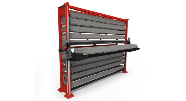 Gulf States Saw & Machine Co. offers industry leading vertical material storage systems (automated or manual) for bar stock and sheet metal.