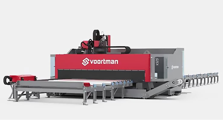 GSS offers the Voortman V325 heavy duty plasma with drill plate processing machine with pass through processing.