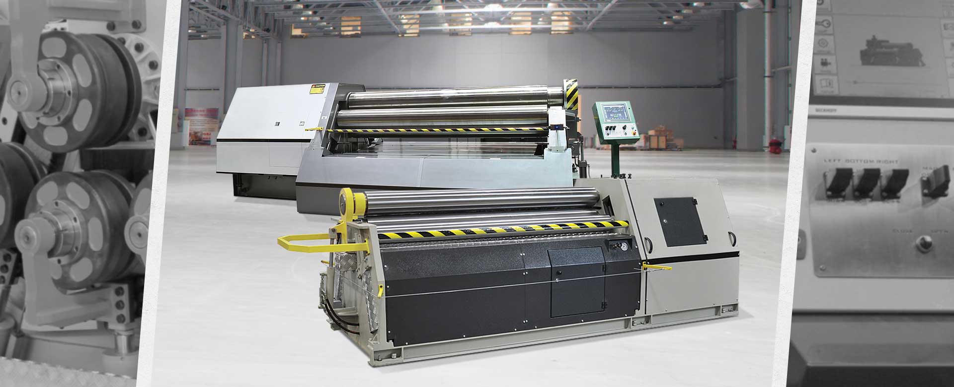 Heavy duty plate roll machines.