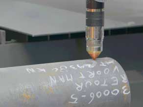Close-up of MO Compact plasma marking torch.